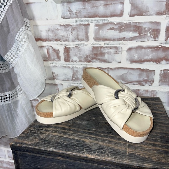 Vince Cream Sandals with Bow Detail - Picture 1 of 5